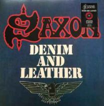 Saxon ‎– Denim And Leather LP (Red with Black Splatter Vinyl)