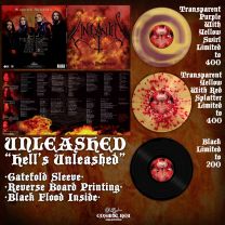Unleashed - Hell's Unleashed LP (2022rp, lim 1000, 3 clrs, gatefold) 